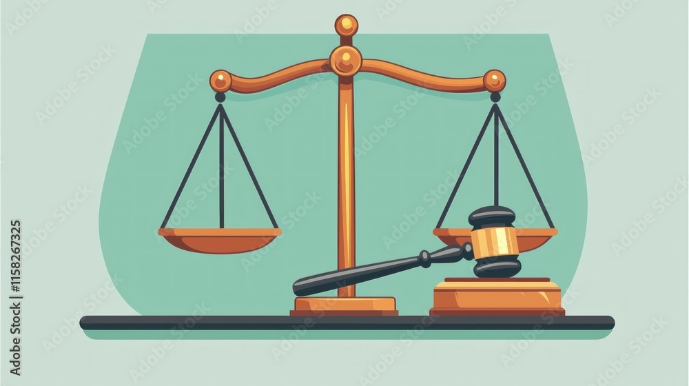Digital illustration of a balanced scale and gavel representing justice, law, and legal principles, suitable for legal themes, court-related topics, and advocacy graphics. Digital illustration of a balanced scale and gavel representing justice, law, and legal principles, suitable for legal themes, court-related topics, and advocacy graphics.