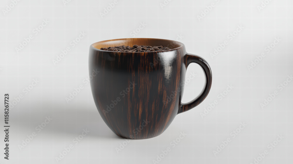 classic coffee mug filled with grinded coffee beans, showcasing rich textures and warm tones, perfect for coffee lovers classic coffee mug filled with grinded coffee beans, showcasing rich textures and warm tones, perfect for coffee lovers
