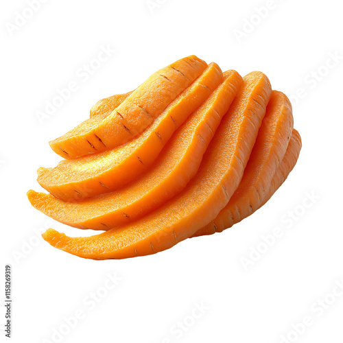 Sliced carrots image with transparent background. photo