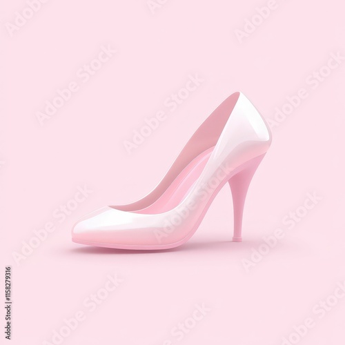 3d minimalist high heels icon soft pink background digital artwork modern aesthetic stylish design fashion concept