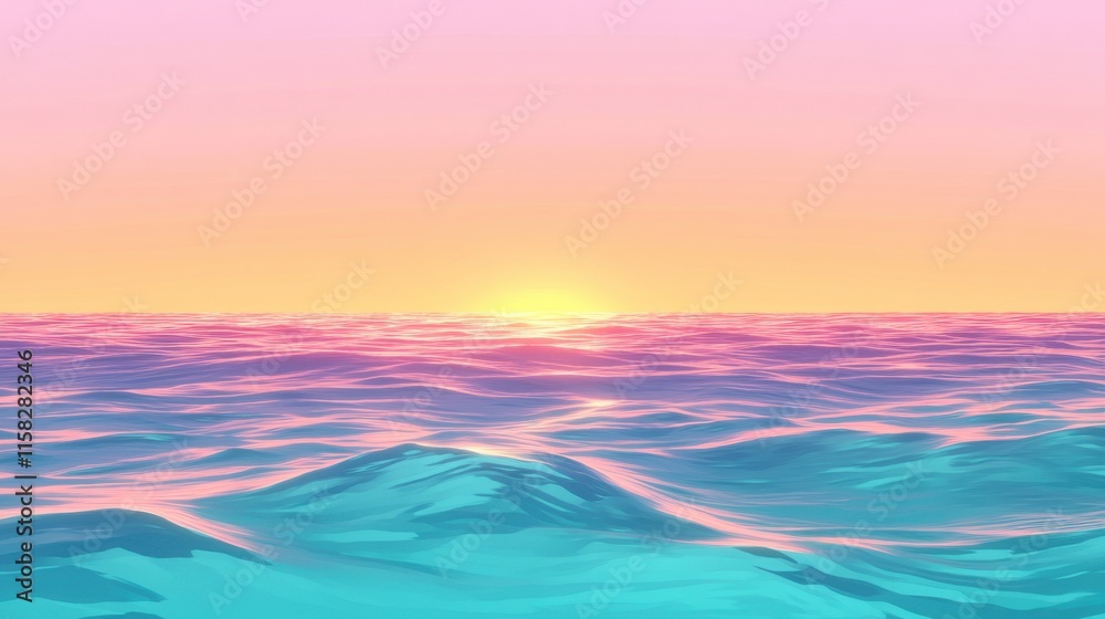 Serene Ocean Sunset with Soft Pink and Blue Hues at Dusk Serene Ocean Sunset with Soft Pink and Blue Hues at Dusk