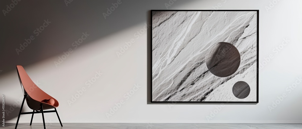 Fototapeta premium Modern Minimalist Abstract Art Print Marble Texture Circle Shapes Wall Decor Home Inte