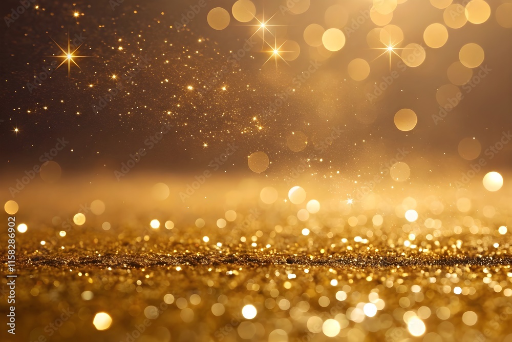 Golden Glitter Background with Bokeh Lights. Golden Glitter Background with Bokeh Lights.