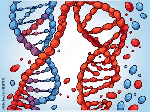 Vector illustration of human DNA structure photo