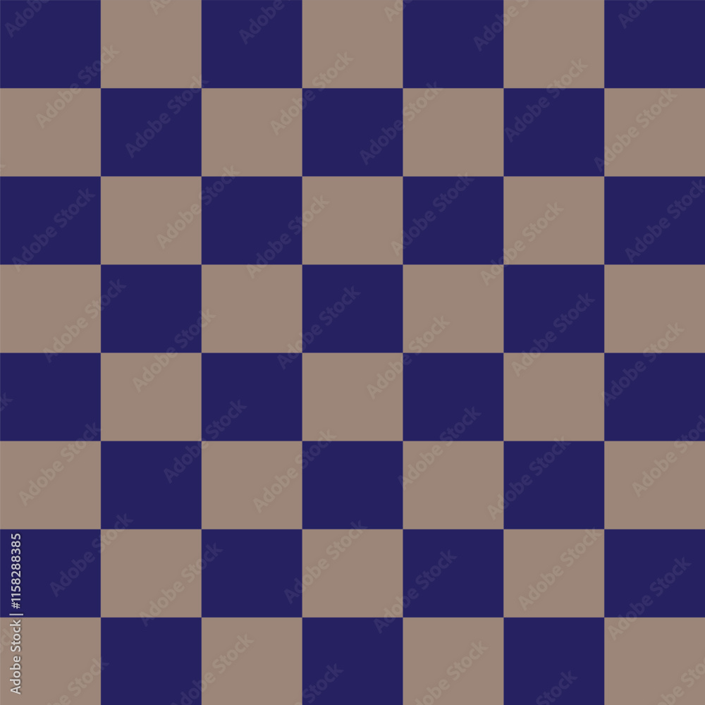 Fototapeta premium Color blue and beige squares in a checkerboard pattern.