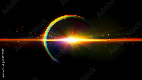 Colorful sun halation with creative bokeh and luminance gradient design. halation. illustration. Halation. Illustration