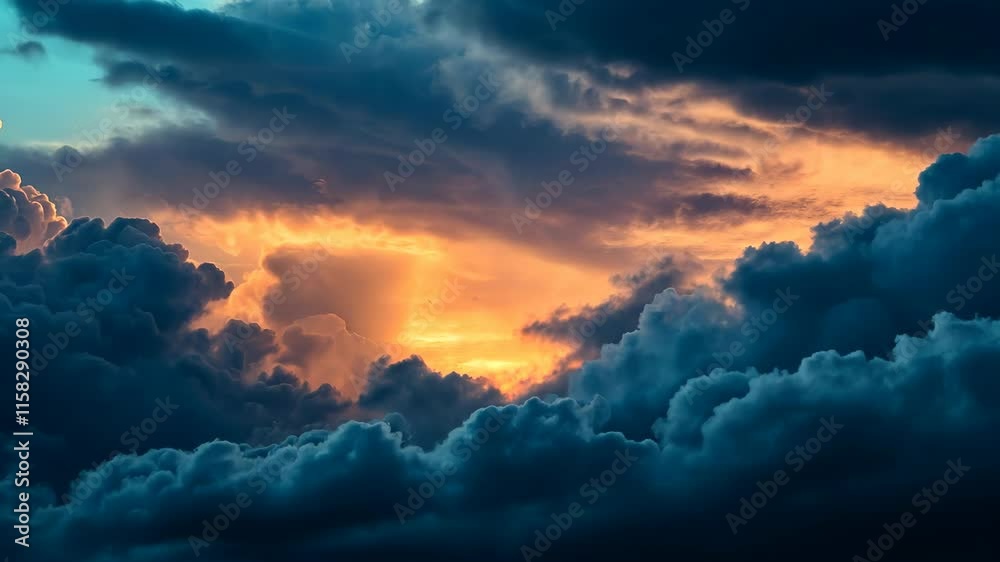 Fiery Sunset Through Storm Clouds: A Breathtaking Celestial Display Fiery Sunset Through Storm Clouds: A Breathtaking Celestial Display