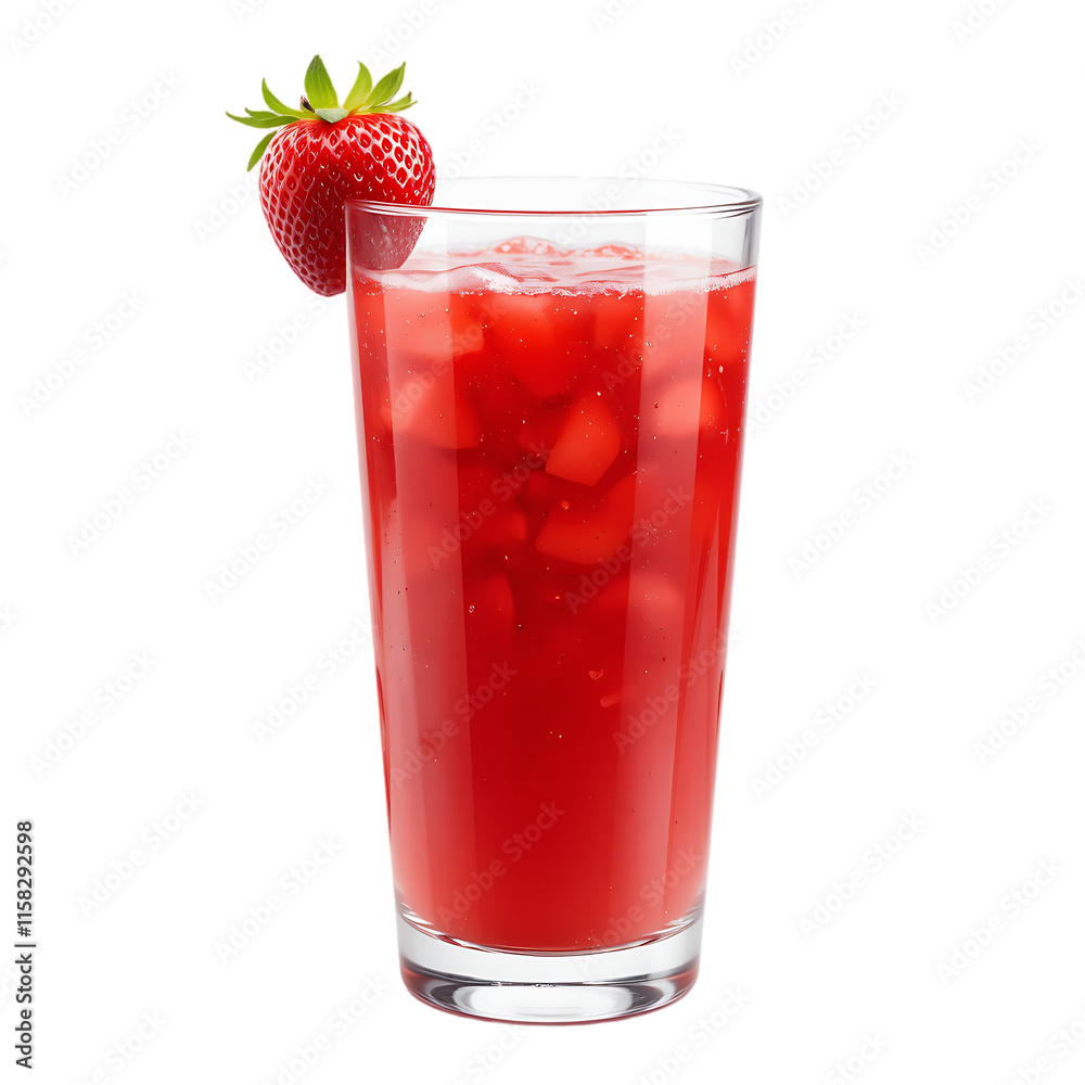 Strawberry juice isolated on transparent background, Ai generative images Strawberry juice isolated on transparent background, Ai generative images