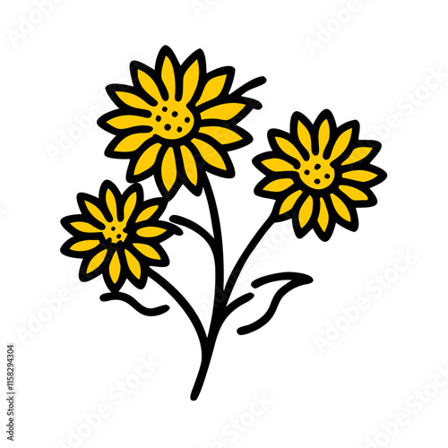 vector illustration of chrysanthemum flower nature plant cartoon design style