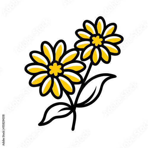 vector illustration of chrysanthemum flower nature plant cartoon design style