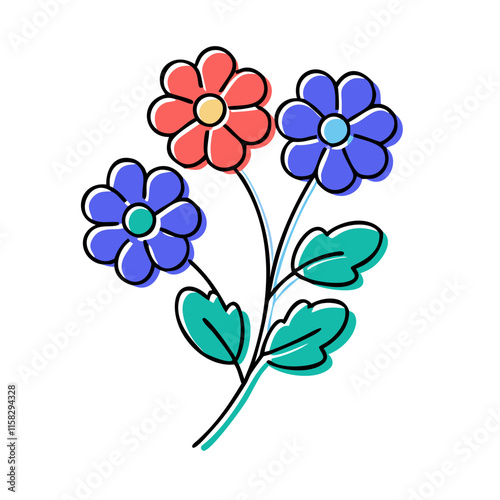 vector illustration of chrysanthemum flower nature plant cartoon design style