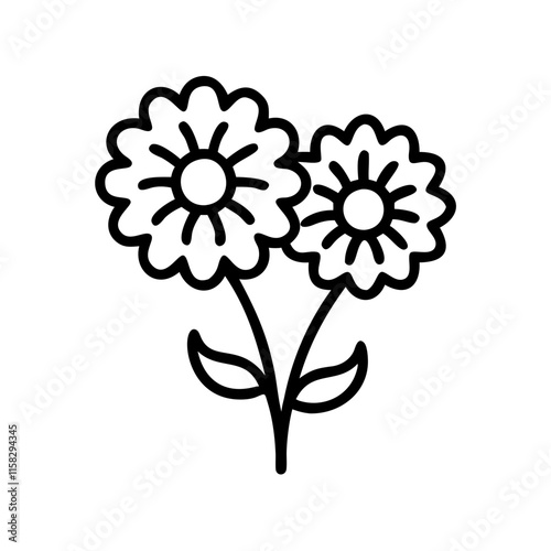vector illustration of chrysanthemum flower nature plant cartoon design style