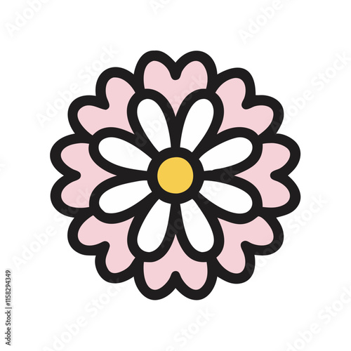 vector illustration of chrysanthemum flower nature plant cartoon design style