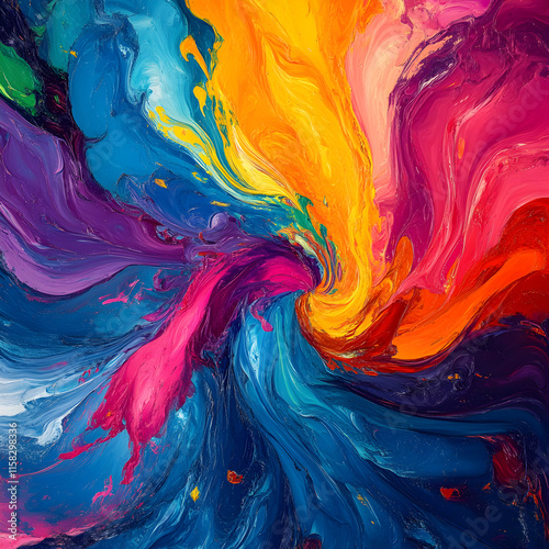 Whirlwind of Color: Capturing the Burst of Emotions in an Abstract Dance of Hues!