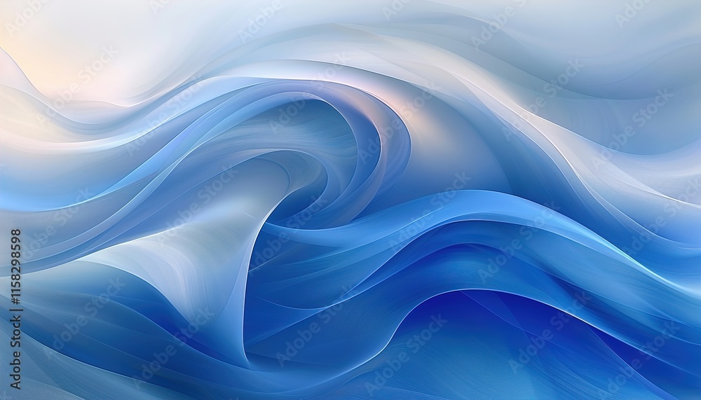 Fototapeta premium Abstract light blue and white wave background.