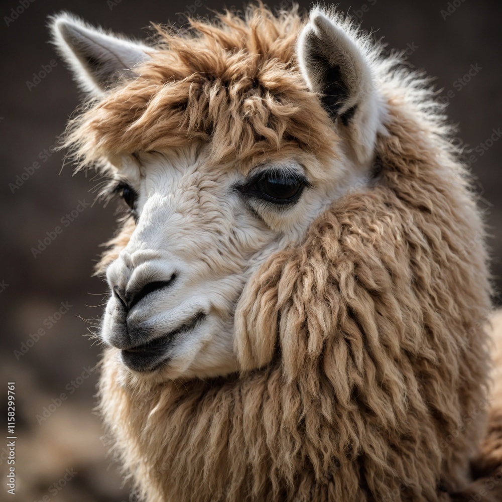 A baby llama with soft wool and gentle eyes. A baby llama with soft wool and gentle eyes.