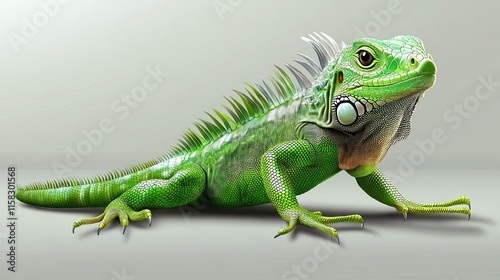 Iguana isolated and cut out on a transparent background