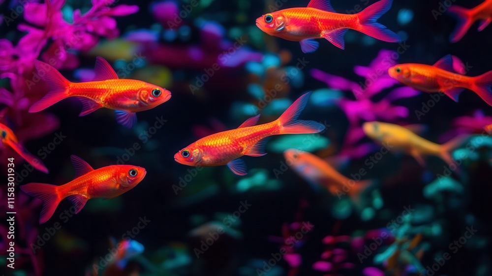 Vibrant Underwater Scene with Colorful Fish