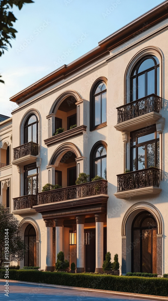 Fototapeta premium A three story small building