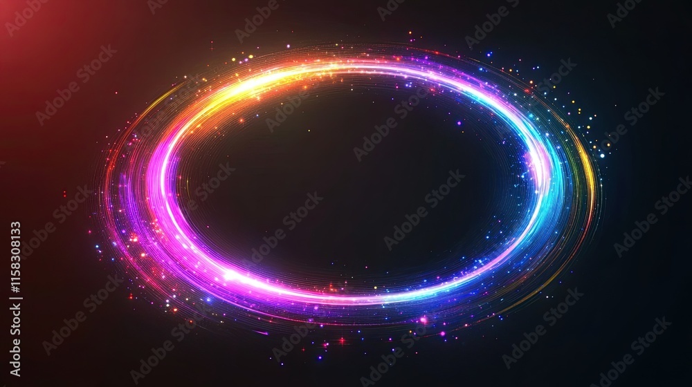Ring frame with a holographic 3D effect on a transparent background Ring frame with a holographic 3D effect on a transparent background