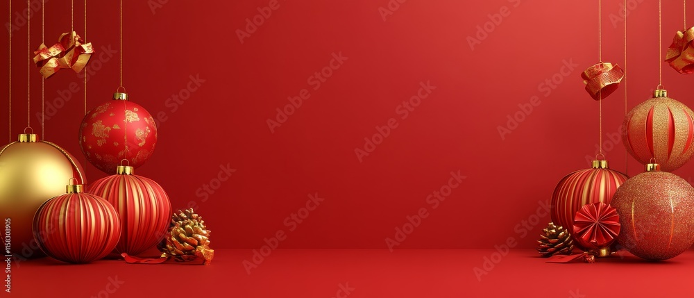 Chinese New Year Theme, A red background with a bunch of red Chinese New Year Theme, A red background with a bunch of red