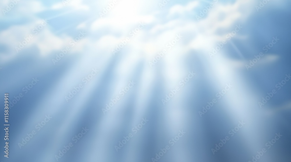 Fototapeta premium Summer weather, cloudscape landscape background banner, blue sky with clouds and sunshine