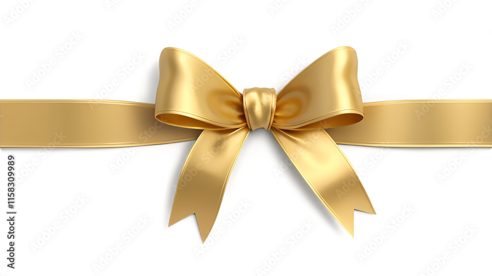 n elegant gold gift ribbon bow, tied neatly and placed on a transparent background. n elegant gold gift ribbon bow, tied neatly and placed on a transparent background.