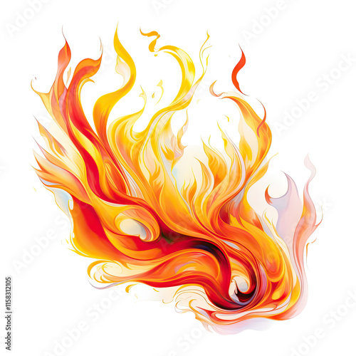 Flame Isolated Background, Generative AI 