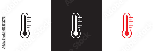 Thermometer icon . Climate control vector  Weather change sign business concept. Vector illustration. isolated on white and black background. EPS 10