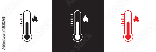 Thermometer icon . Climate control vector  Weather change sign business concept. Vector illustration. isolated on white and black background. EPS 10