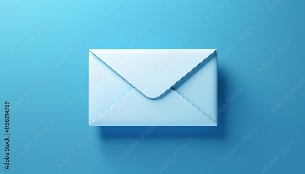 A simple blue envelope rests on a vibrant blue background, highlighting its clean design and subtle elegance. A simple blue envelope rests on a vibrant blue background, highlighting its clean design and subtle elegance.