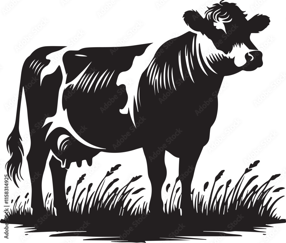 Fototapeta premium Black and white cow