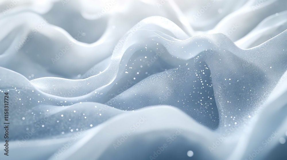 Grey and White Abstract Background with Flowing Particles Grey and White Abstract Background with Flowing Particles