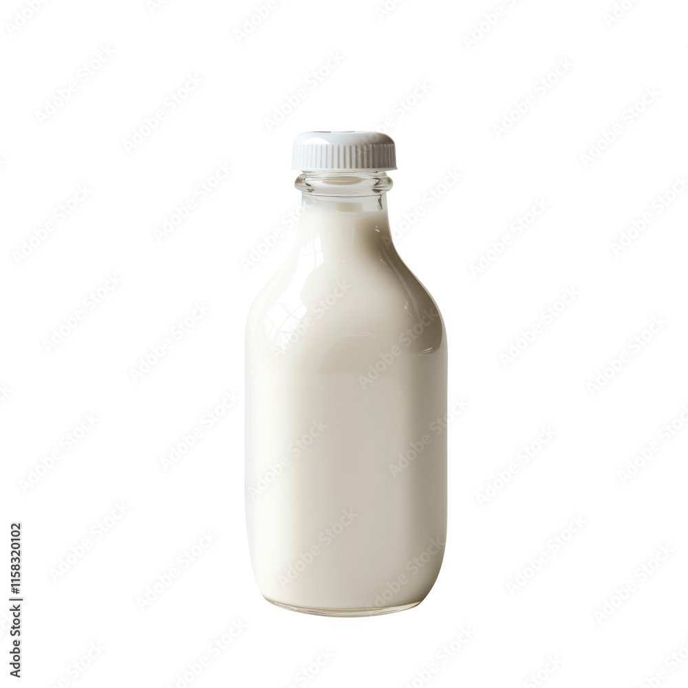 Bottle of milk isolated on transparent background, clipping path, pen tool Bottle of milk isolated on transparent background, clipping path, pen tool