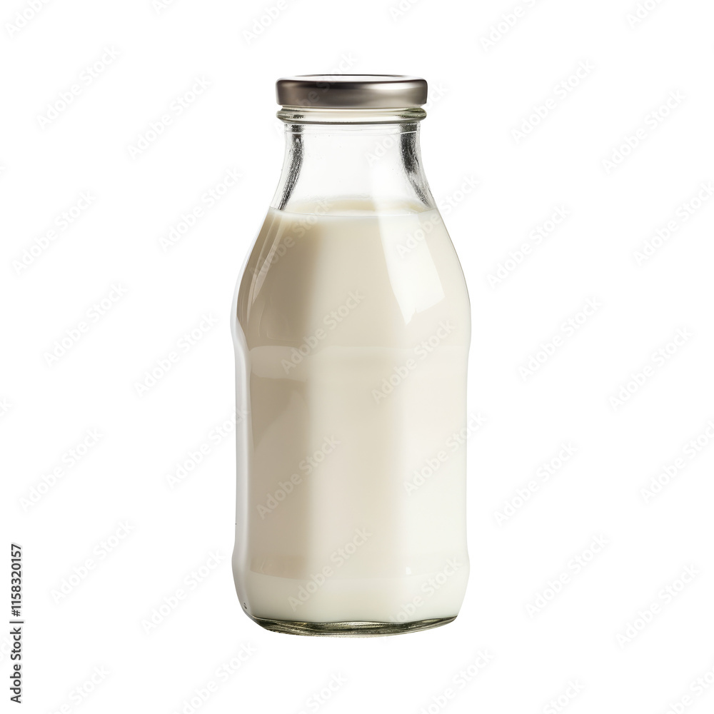 Bottle of milk isolated on transparent background, clipping path, pen tool Bottle of milk isolated on transparent background, clipping path, pen tool