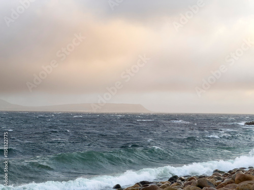 Hout Bay in a storm at dusk, Cape Towm, South Africa