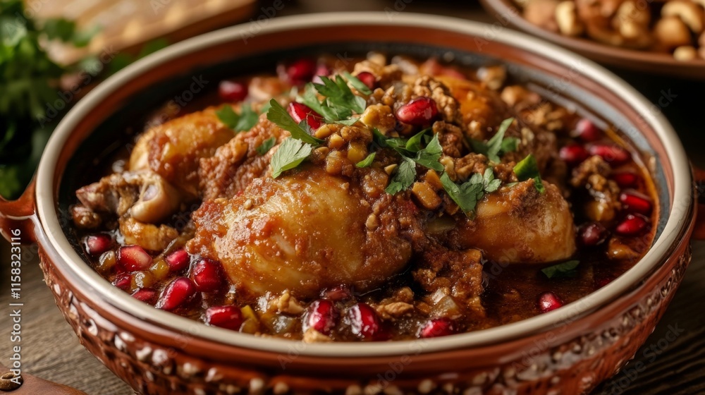 Delicious Chicken Stew with Pomegranate and Walnuts Delicious Chicken Stew with Pomegranate and Walnuts