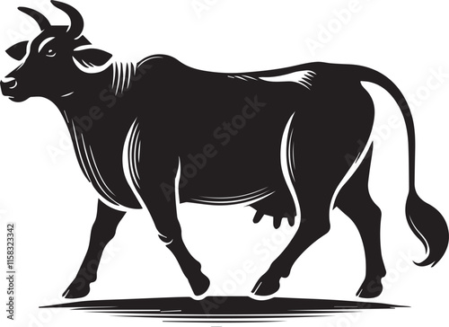 illustration of a silhouette of a cow