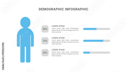 Male demographic infographic template design