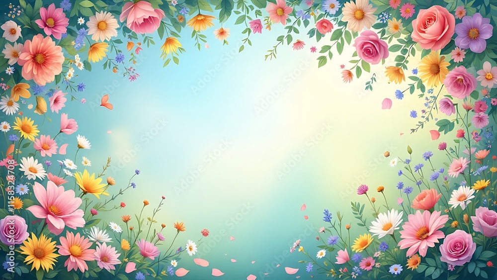 Obraz premium Maternity backdrop, wedding backdrop, photography background with delicate flowers and vintage wall.