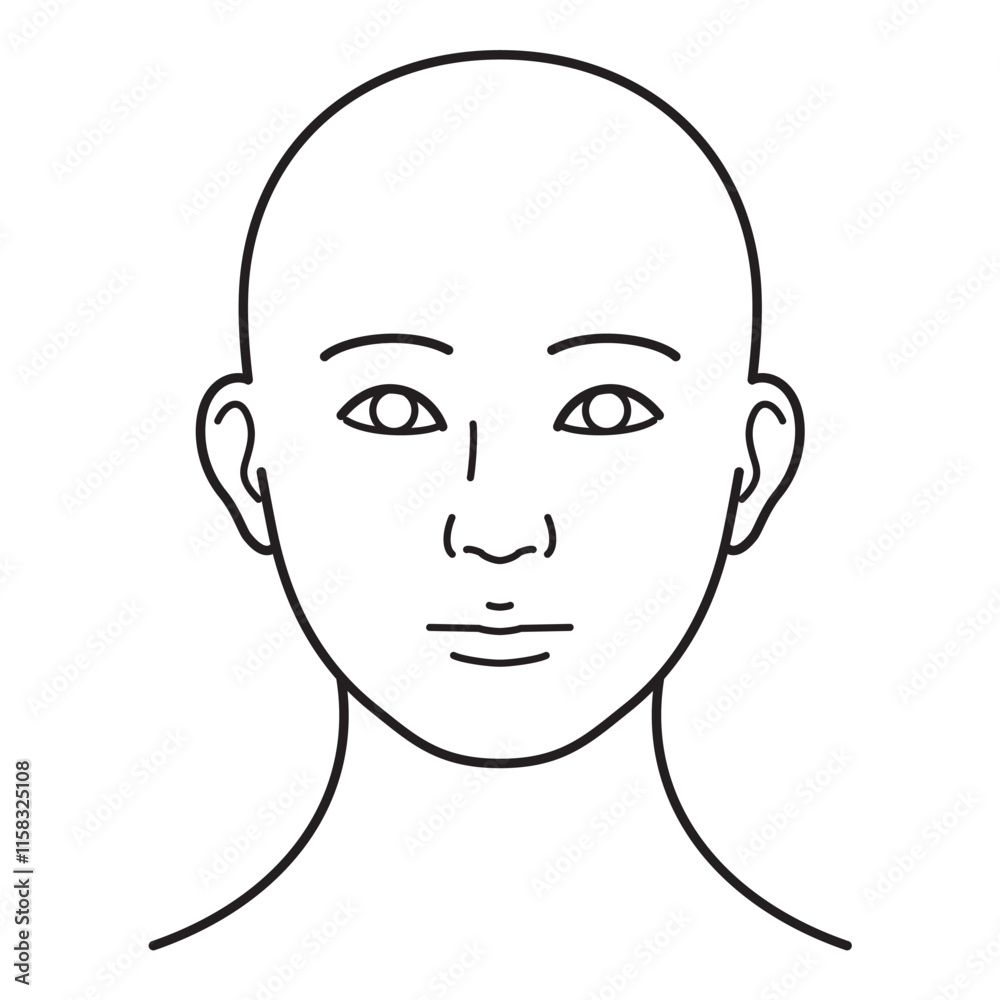 顔 正面 白黒 顔 正面 白黒