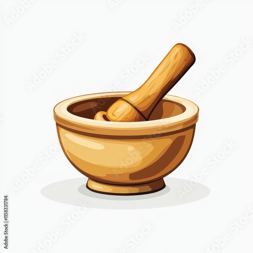 Design of mortar and pestle icon logo illustration isolated on white background