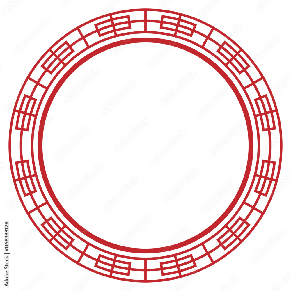 Fototapeta premium Chinese New Year Circle Frame