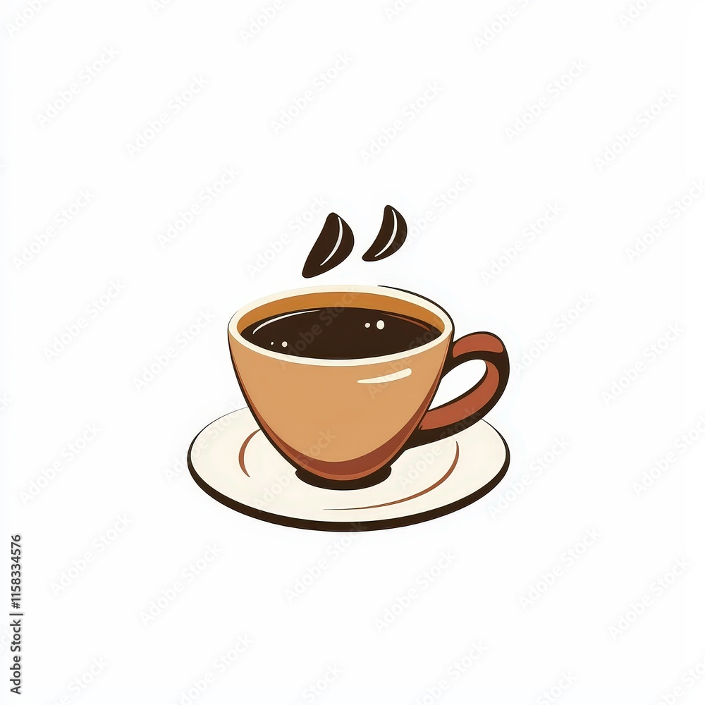 Obraz premium Design of coffee icon logo illustration isolated on white background