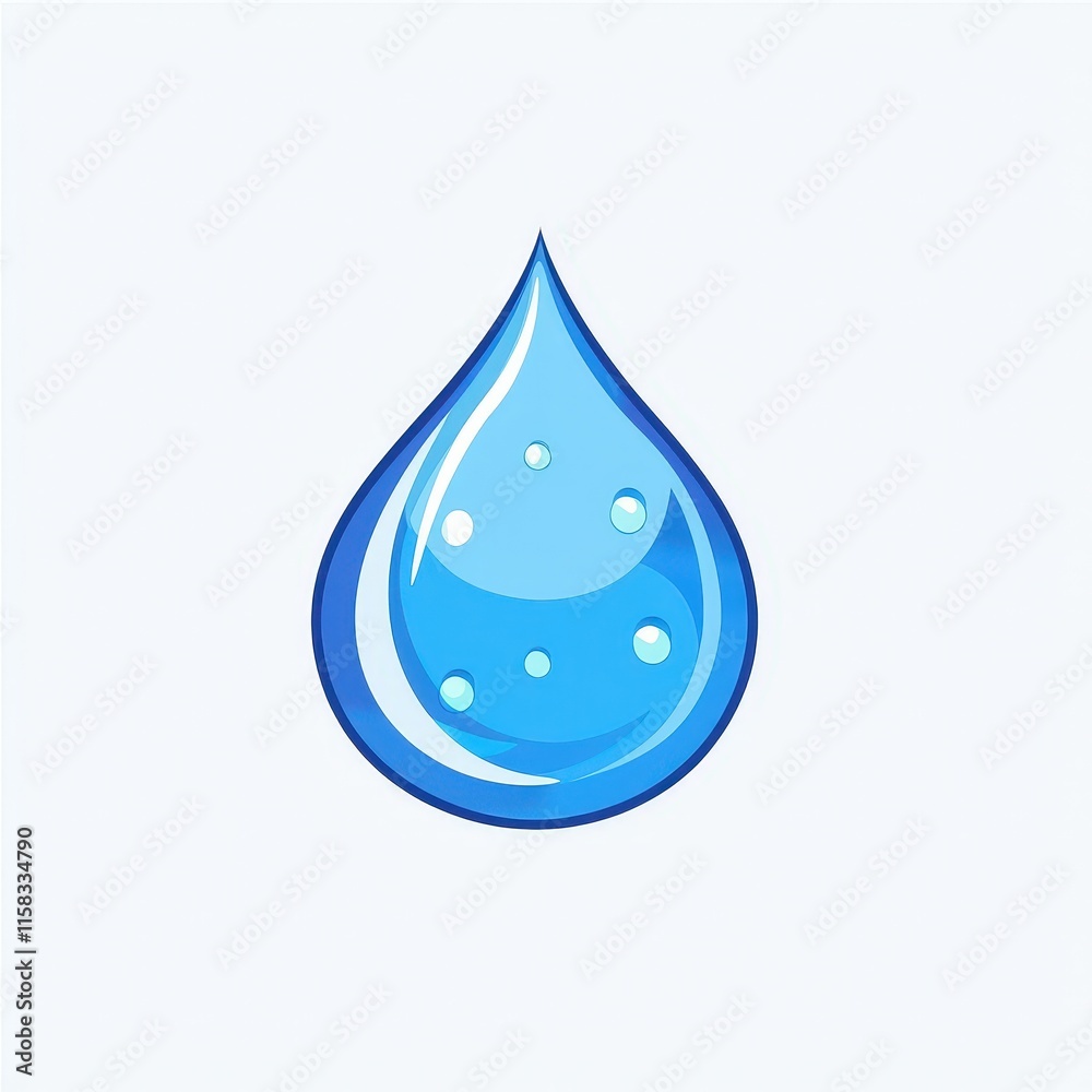 Design of water drop abstract icon logo illustration isolated on white background