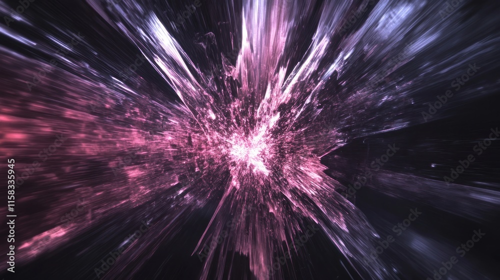 Abstract pink and purple light explosion, radiating energy. Abstract pink and purple light explosion, radiating energy.