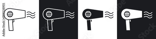 Hair dryer icon pack for app and website ui designs.