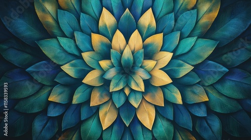 Wallpaper Mural Beautiful pattern of overlapping peacock feathers in vibrant shades with an area ready for text or branding. Generative AI Torontodigital.ca