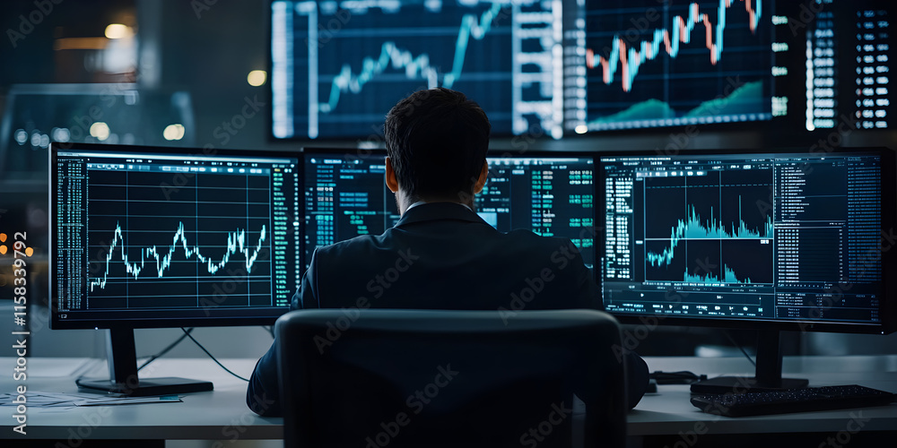 Futuristic Trading Interface with Market Visualization, AI GENERATIVE Futuristic Trading Interface with Market Visualization, AI GENERATIVE