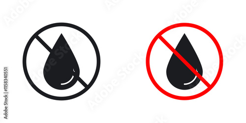 No Water drop sign pack for app and website ui designs.